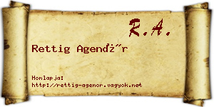 Rettig Agenór névjegykártya